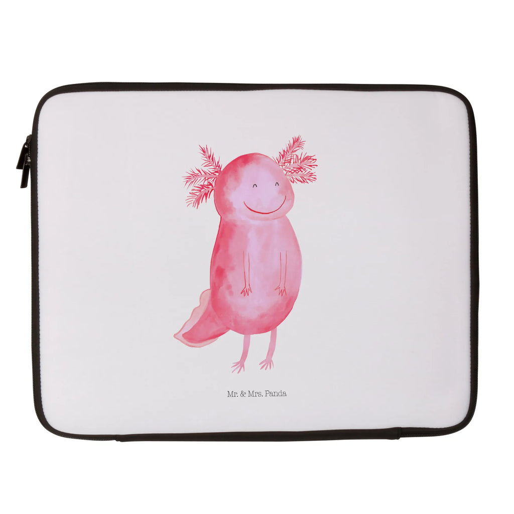 Notebook Tasche Axolotl Glücklich Notebook Tasche, Laptop, Computertasche, Tasche, Notebook-Tasche, Notebook-Reisehülle, Notebook Schutz, Axolotl, Molch, Axolot, Schwanzlurch, Lurch, Lurche, Motivation, gute Laune