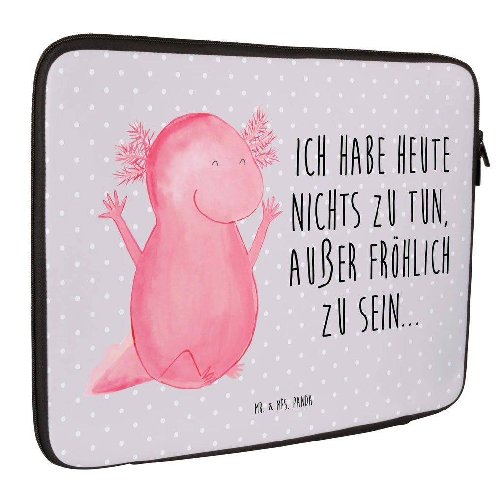 Notebook Tasche Axolotl Hurra Notebook Tasche, Laptop, Computertasche, Tasche, Notebook-Tasche, Notebook-Reisehülle, Notebook Schutz, Axolotl, Molch, Axolot, Schwanzlurch, Lurch, Lurche, fröhlich, Spaß, Freude, Motivation, Zufriedenheit