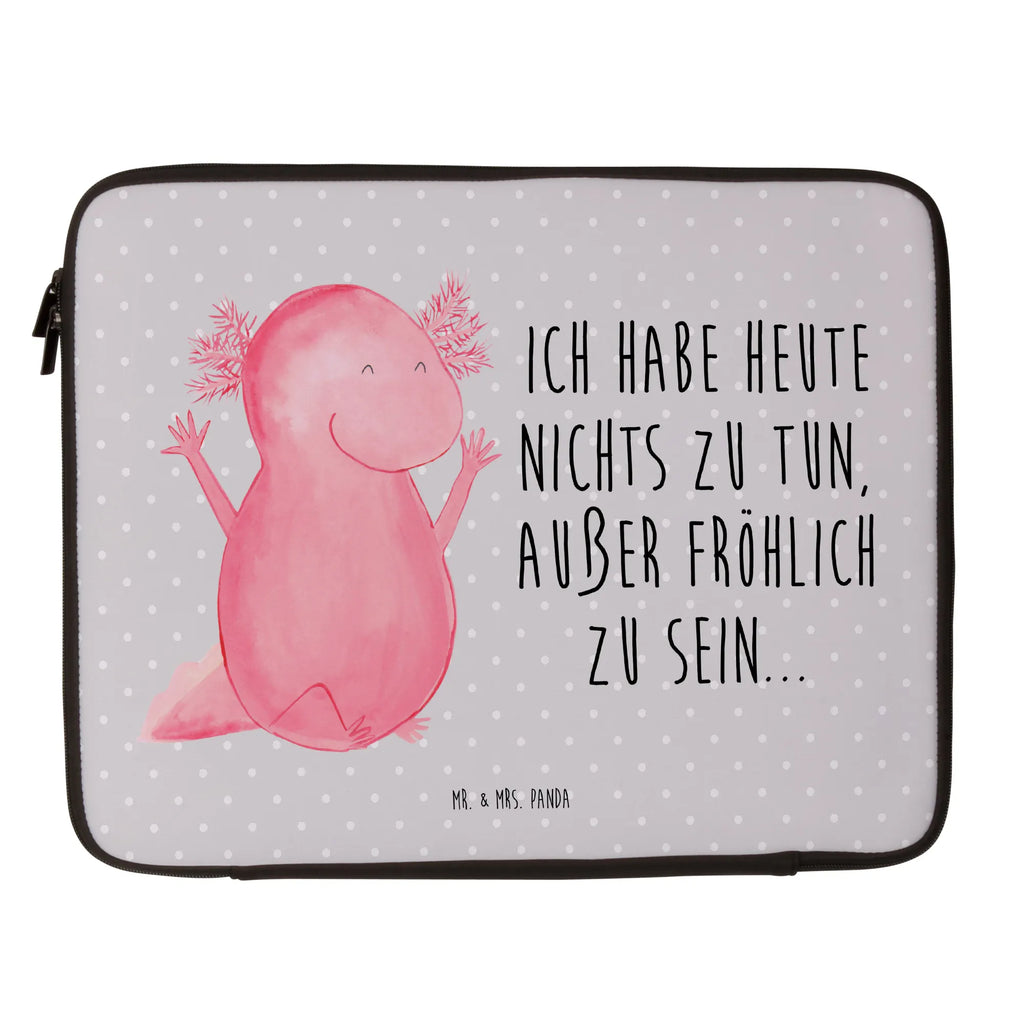 Notebook Tasche Axolotl Hurra Notebook Tasche, Laptop, Computertasche, Tasche, Notebook-Tasche, Notebook-Reisehülle, Notebook Schutz, Axolotl, Molch, Axolot, Schwanzlurch, Lurch, Lurche, fröhlich, Spaß, Freude, Motivation, Zufriedenheit