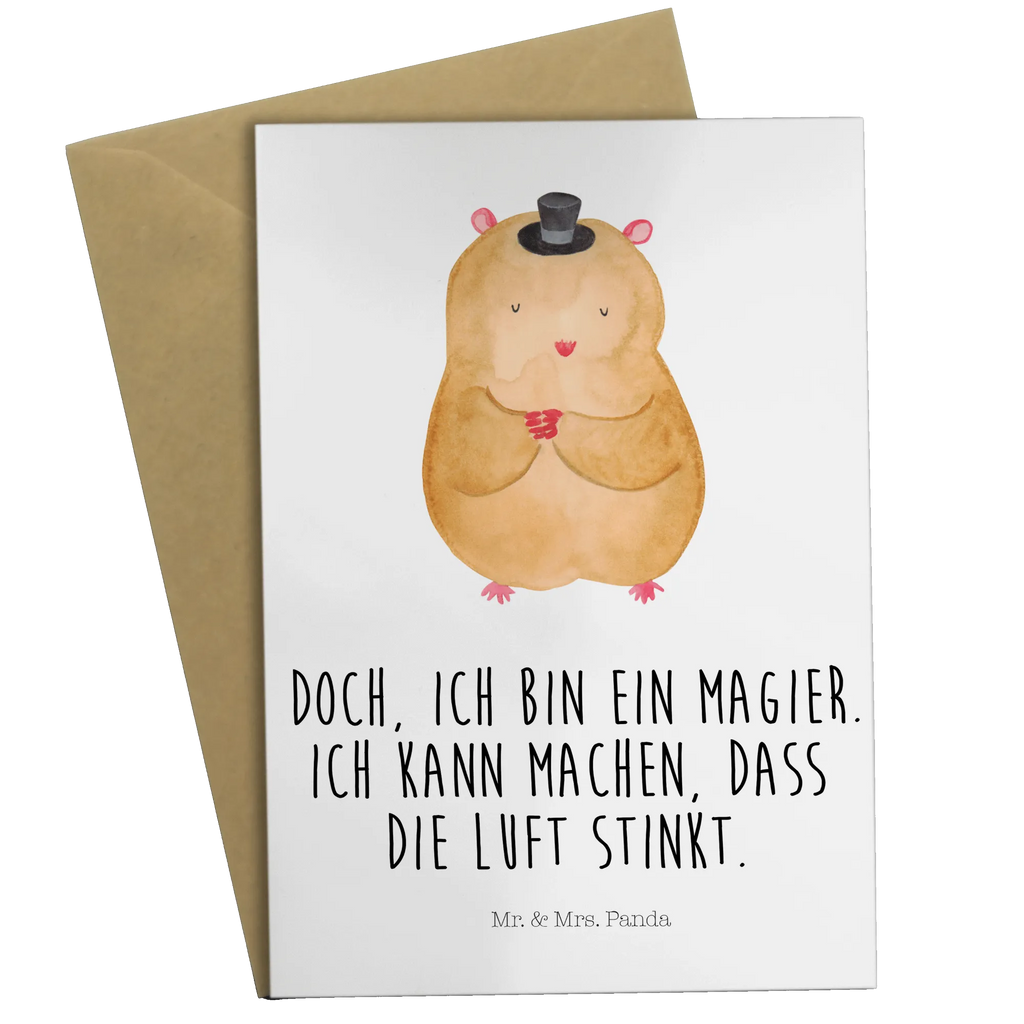 Grußkarte Hamster Hut Grußkarte, Klappkarte, Einladungskarte, Glückwunschkarte, Hochzeitskarte, Geburtstagskarte, Karte, Ansichtskarten, Tiermotive, Gute Laune, lustige Sprüche, Tiere, Hamster, Hut, Magier, Zylinder, Zwerghamster, Zauberer