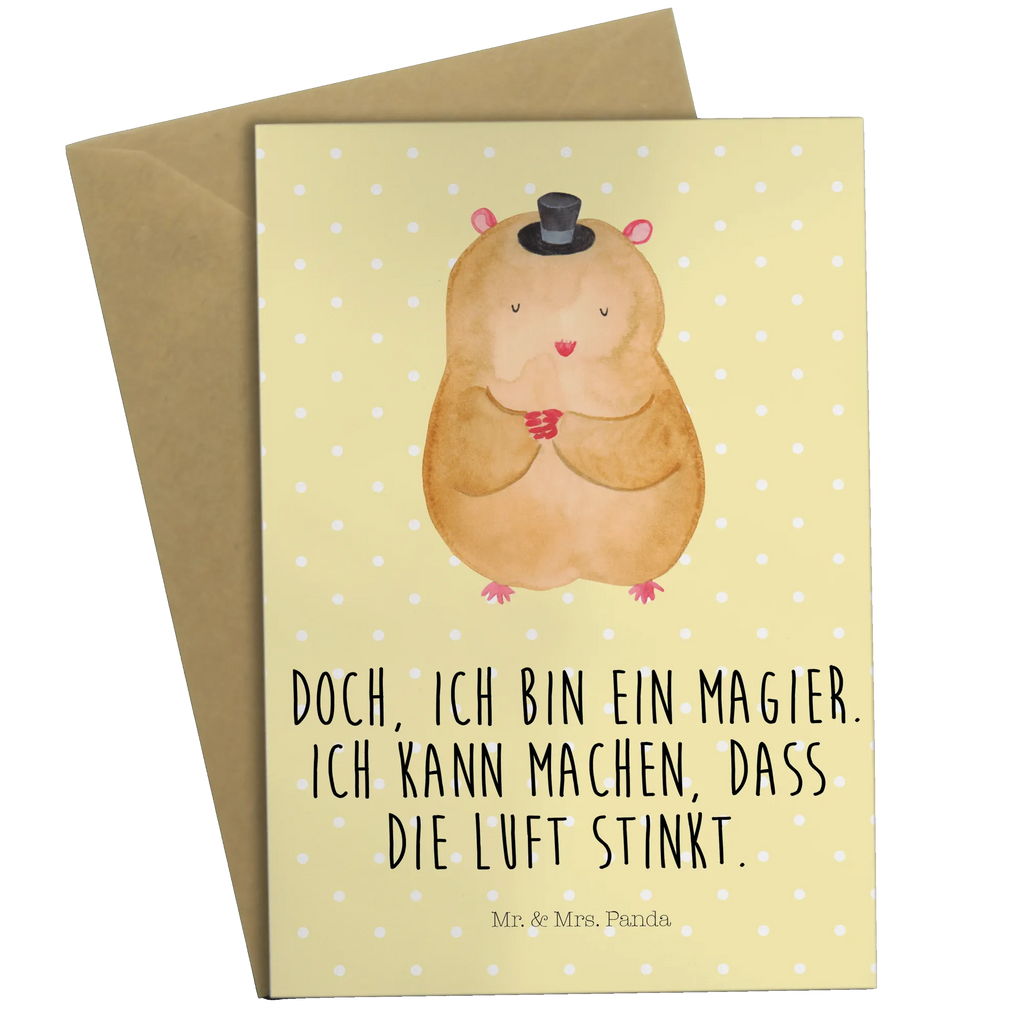 Grußkarte Hamster Hut Grußkarte, Klappkarte, Einladungskarte, Glückwunschkarte, Hochzeitskarte, Geburtstagskarte, Karte, Ansichtskarten, Tiermotive, Gute Laune, lustige Sprüche, Tiere, Hamster, Hut, Magier, Zylinder, Zwerghamster, Zauberer