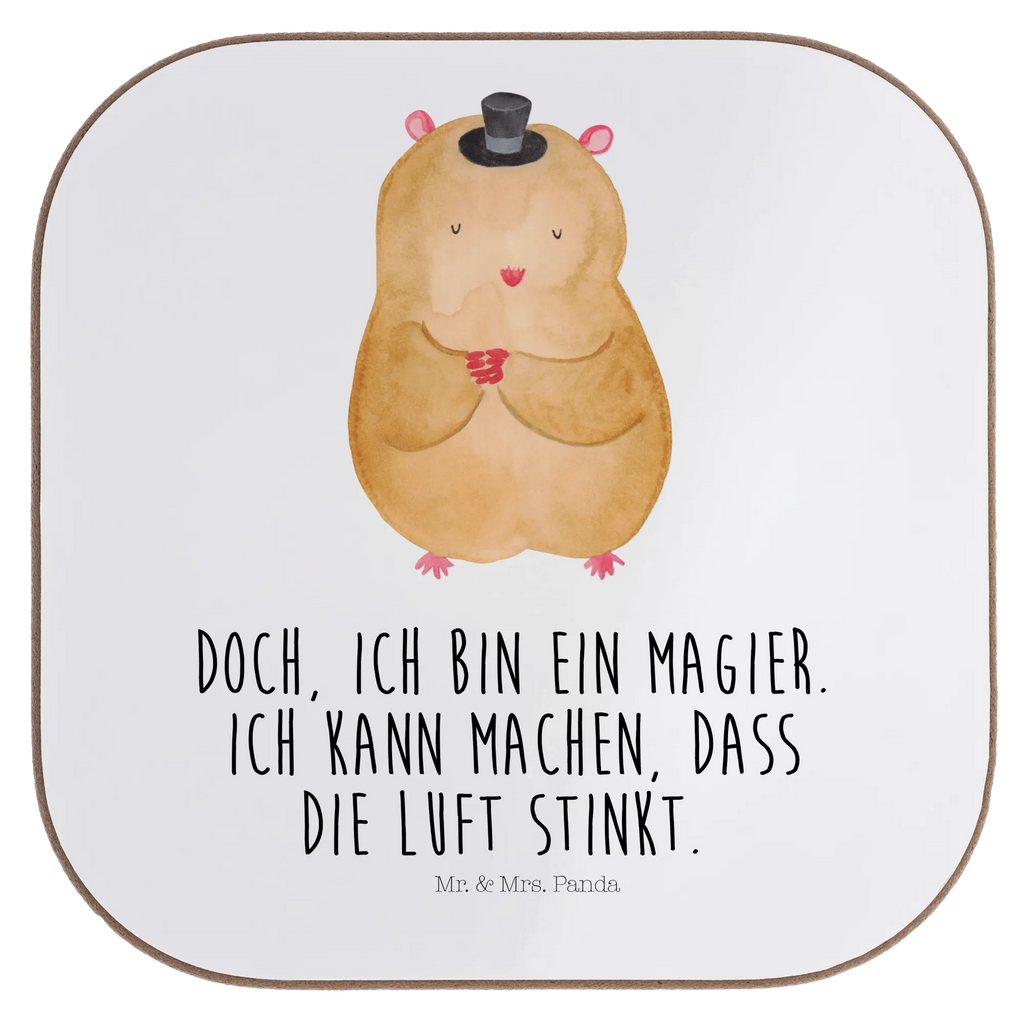 Quadratische Untersetzer Hamster mit Hut Untersetzer, Bierdeckel, Glasuntersetzer, Untersetzer Gläser, Getränkeuntersetzer, Untersetzer aus Holz, Untersetzer für Gläser, Korkuntersetzer, Untersetzer Holz, Holzuntersetzer, Tassen Untersetzer, Untersetzer Design, Tiermotive, Gute Laune, lustige Sprüche, Tiere, Hamster, Hut, Magier, Zylinder, Zwerghamster, Zauberer