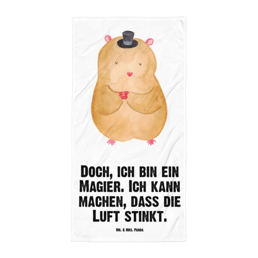 XL Badehandtuch Hamster mit Hut Handtuch, Badetuch, Duschtuch, Strandtuch, Saunatuch, Tiermotive, Gute Laune, lustige Sprüche, Tiere, Hamster, Hut, Magier, Zylinder, Zwerghamster, Zauberer