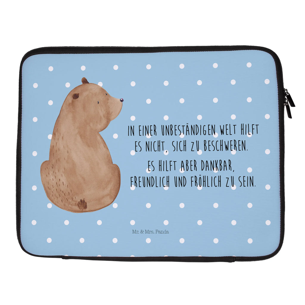 Notebook Tasche Bär Schulterblick Notebook Tasche, Laptop, Computertasche, Tasche, Notebook-Tasche, Notebook-Reisehülle, Notebook Schutz, Bär, Teddy, Teddybär, Selbstachtung, Weltansicht, Motivation, Bären, Bärenliebe, Weisheit