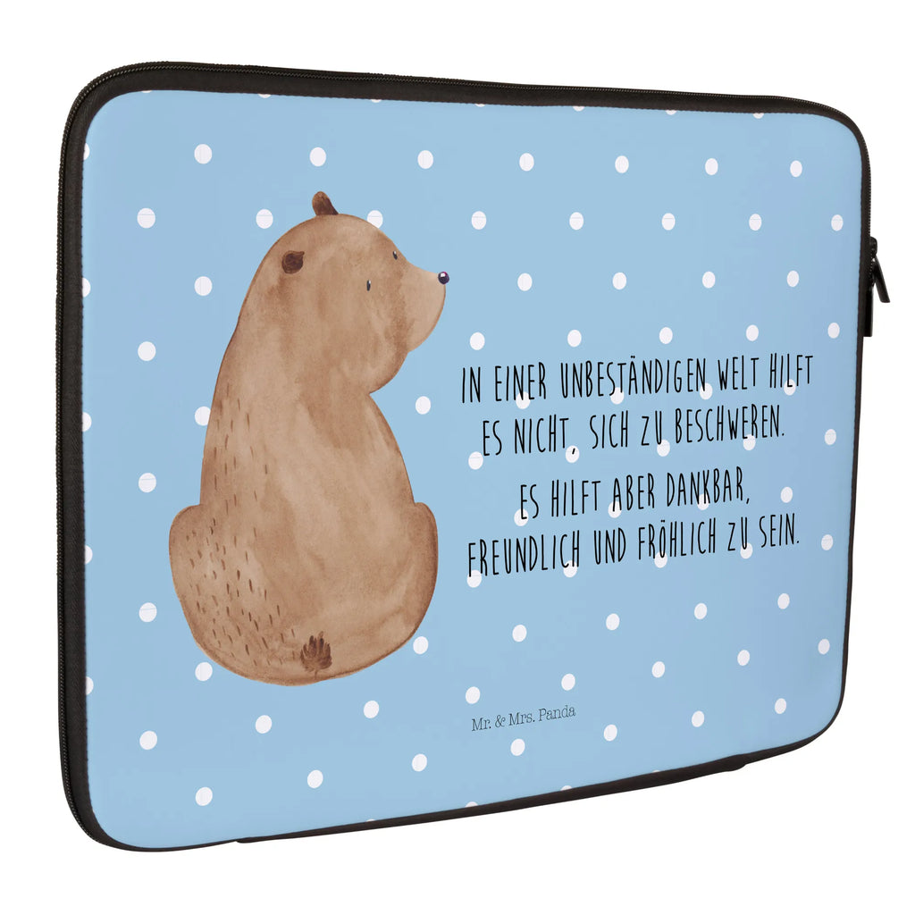 Notebook Tasche Bär Schulterblick Notebook Tasche, Laptop, Computertasche, Tasche, Notebook-Tasche, Notebook-Reisehülle, Notebook Schutz, Bär, Teddy, Teddybär, Selbstachtung, Weltansicht, Motivation, Bären, Bärenliebe, Weisheit