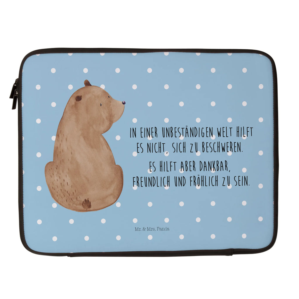 Notebook Tasche Bär Schulterblick Notebook Tasche, Laptop, Computertasche, Tasche, Notebook-Tasche, Notebook-Reisehülle, Notebook Schutz, Bär, Teddy, Teddybär, Selbstachtung, Weltansicht, Motivation, Bären, Bärenliebe, Weisheit