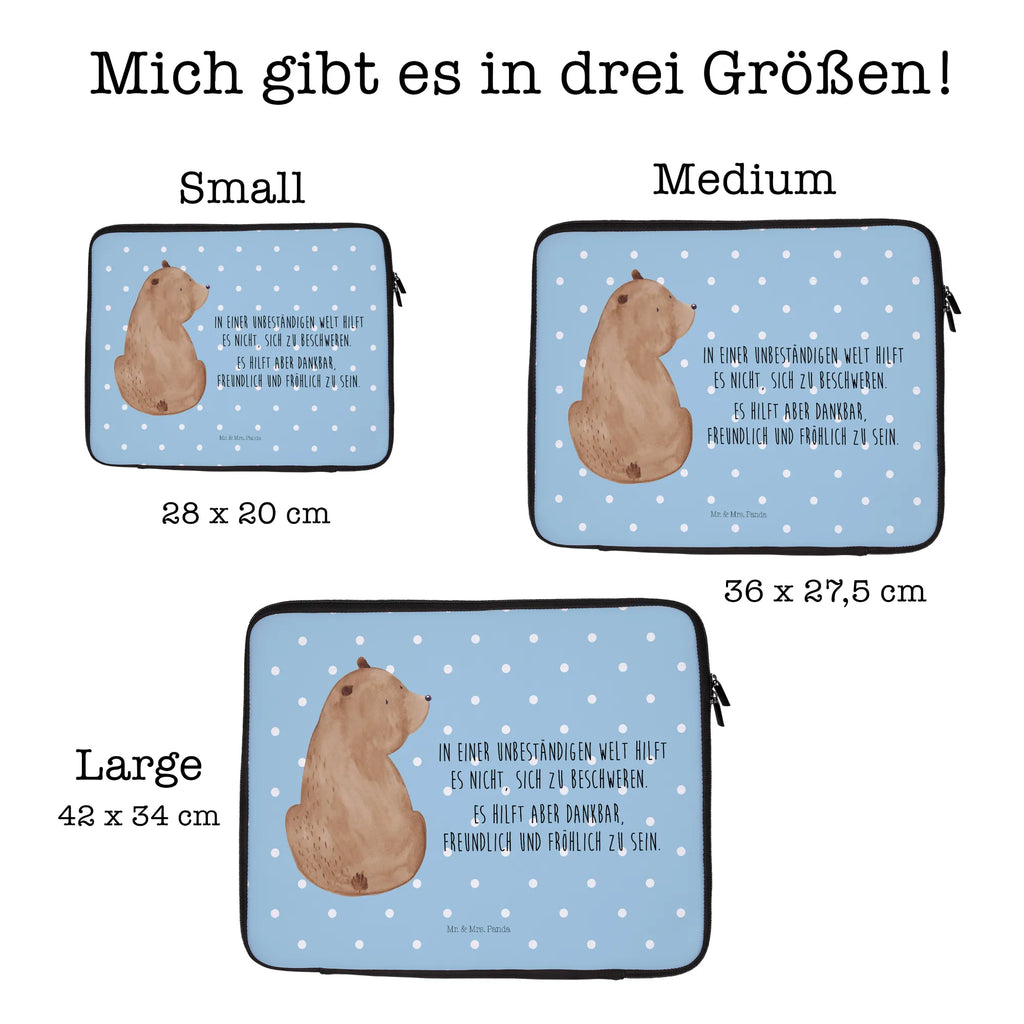 Notebook Tasche Bär Schulterblick Notebook Tasche, Laptop, Computertasche, Tasche, Notebook-Tasche, Notebook-Reisehülle, Notebook Schutz, Bär, Teddy, Teddybär, Selbstachtung, Weltansicht, Motivation, Bären, Bärenliebe, Weisheit