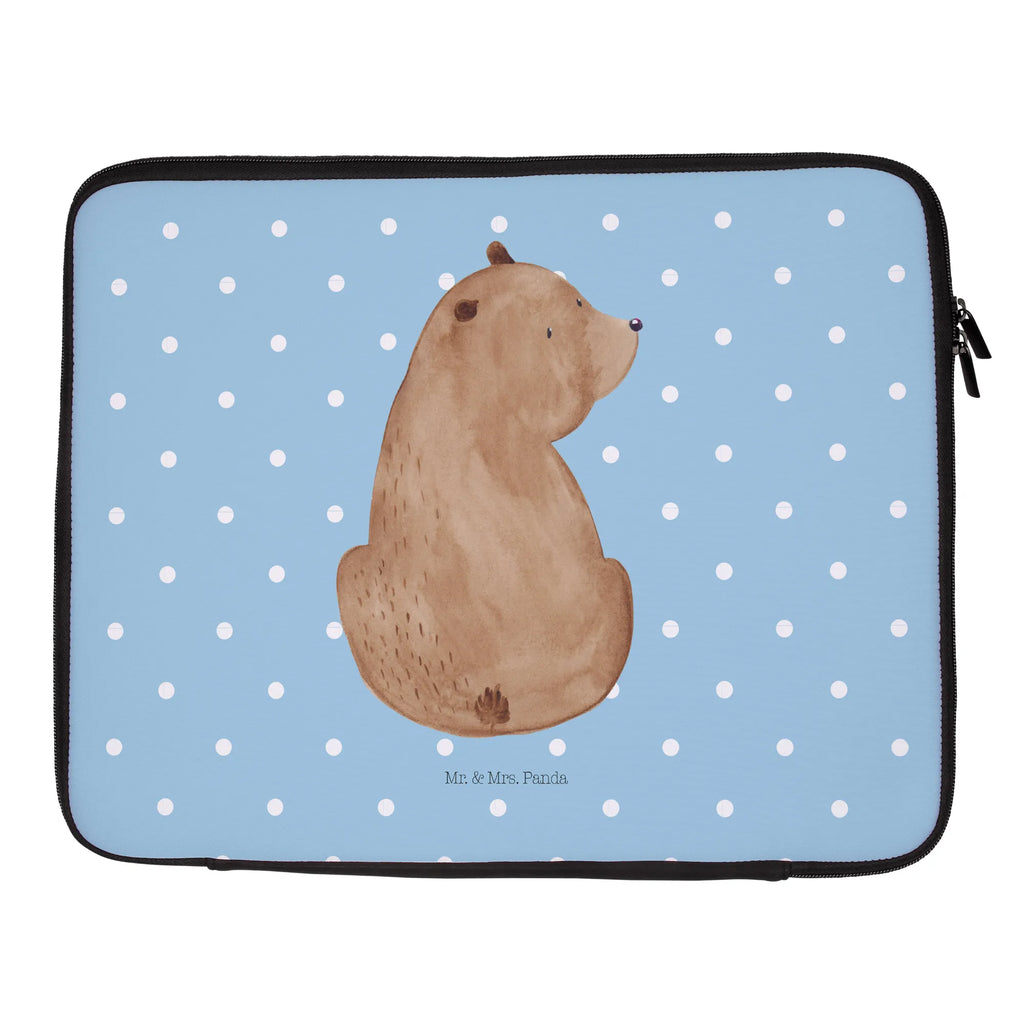 Notebook Tasche Bär Schulterblick Notebook Tasche, Laptop, Computertasche, Tasche, Notebook-Tasche, Notebook-Reisehülle, Notebook Schutz, Bär, Teddy, Teddybär, Selbstachtung, Weltansicht, Motivation, Bären, Bärenliebe, Weisheit