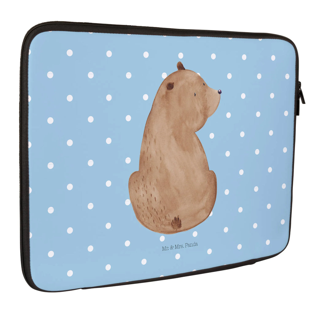 Notebook Tasche Bär Schulterblick Notebook Tasche, Laptop, Computertasche, Tasche, Notebook-Tasche, Notebook-Reisehülle, Notebook Schutz, Bär, Teddy, Teddybär, Selbstachtung, Weltansicht, Motivation, Bären, Bärenliebe, Weisheit