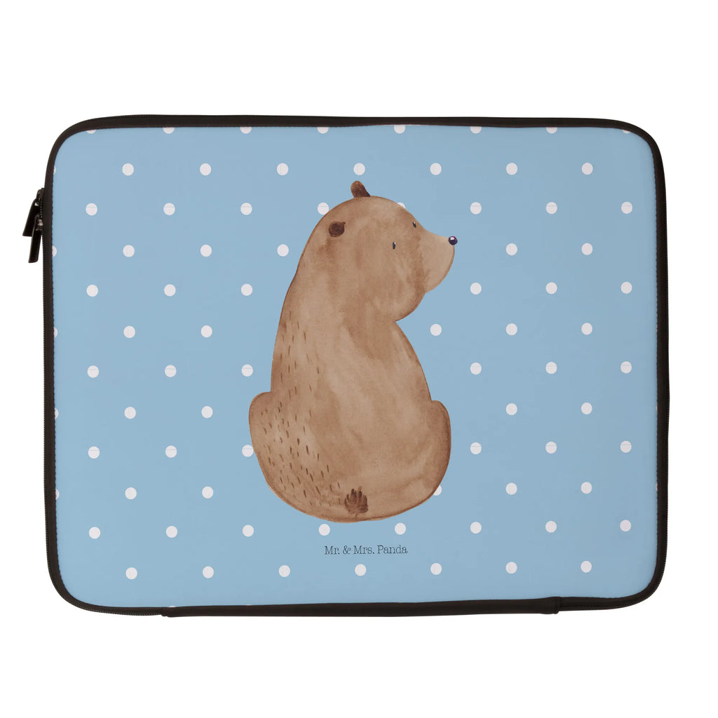 Notebook Tasche Bär Schulterblick Notebook Tasche, Laptop, Computertasche, Tasche, Notebook-Tasche, Notebook-Reisehülle, Notebook Schutz, Bär, Teddy, Teddybär, Selbstachtung, Weltansicht, Motivation, Bären, Bärenliebe, Weisheit