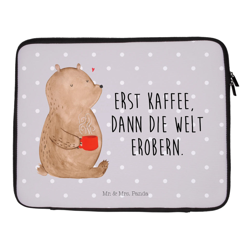 Notebook Tasche Bär Kaffee Notebook Tasche, Laptop, Computertasche, Tasche, Notebook-Tasche, Notebook-Reisehülle, Notebook Schutz, Bär, Teddy, Teddybär, Kaffee, Coffee, Bären, guten Morgen, Morgenroutine, Welt erobern, Welt retten, Motivation