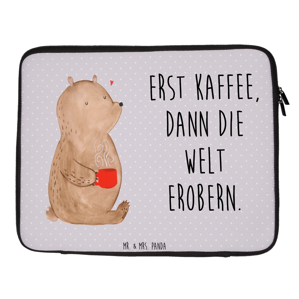 Notebook Tasche Bär Kaffee Notebook Tasche, Laptop, Computertasche, Tasche, Notebook-Tasche, Notebook-Reisehülle, Notebook Schutz, Bär, Teddy, Teddybär, Kaffee, Coffee, Bären, guten Morgen, Morgenroutine, Welt erobern, Welt retten, Motivation