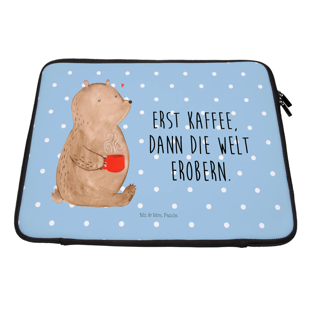 Notebook Tasche Bär Kaffee Notebook Tasche, Laptop, Computertasche, Tasche, Notebook-Tasche, Notebook-Reisehülle, Notebook Schutz, Bär, Teddy, Teddybär, Kaffee, Coffee, Bären, guten Morgen, Morgenroutine, Welt erobern, Welt retten, Motivation