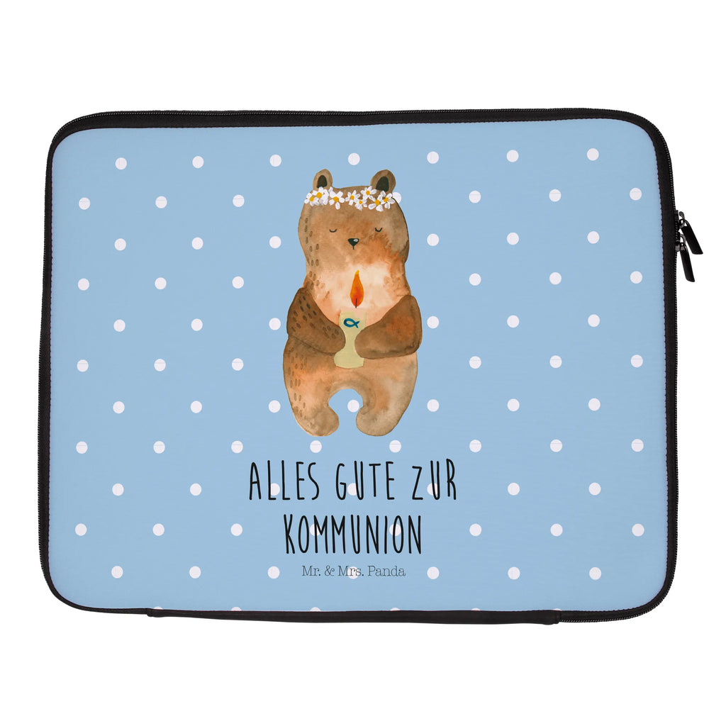 Notebook Tasche Bär Kommunion Notebook Tasche, Laptop, Computertasche, Tasche, Notebook-Tasche, Notebook-Reisehülle, Notebook Schutz, Bär, Teddy, Teddybär, Kommunion, Gottes Segen, Taufkerze, katholisch