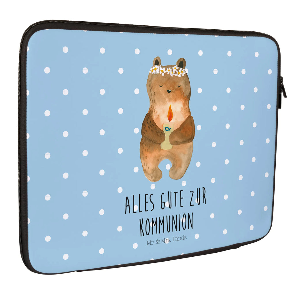 Notebook Tasche Bär Kommunion Notebook Tasche, Laptop, Computertasche, Tasche, Notebook-Tasche, Notebook-Reisehülle, Notebook Schutz, Bär, Teddy, Teddybär, Kommunion, Gottes Segen, Taufkerze, katholisch