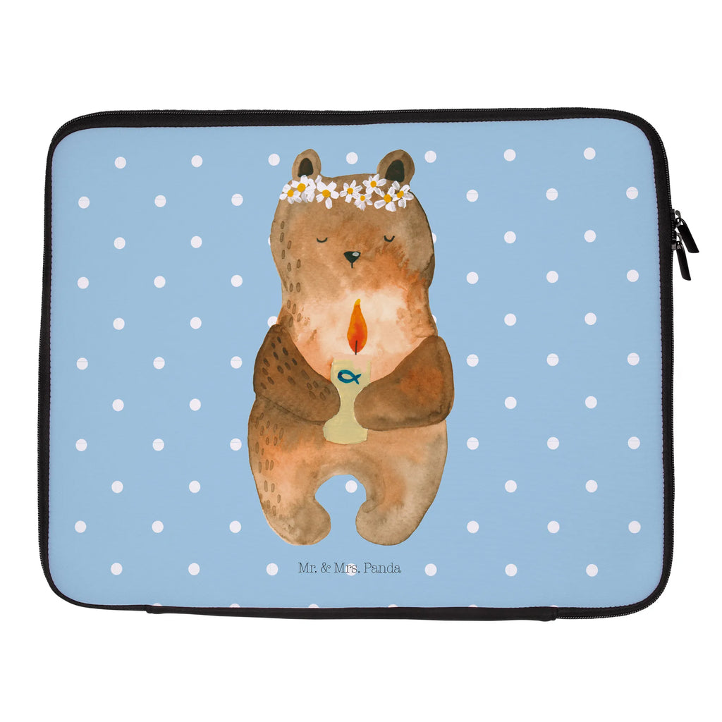 Notebook Tasche Bär Kommunion Notebook Tasche, Laptop, Computertasche, Tasche, Notebook-Tasche, Notebook-Reisehülle, Notebook Schutz, Bär, Teddy, Teddybär, Kommunion, Gottes Segen, Taufkerze, katholisch