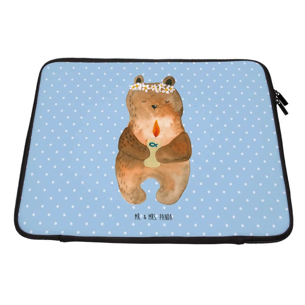 Notebook Tasche Bär Kommunion Notebook Tasche, Laptop, Computertasche, Tasche, Notebook-Tasche, Notebook-Reisehülle, Notebook Schutz, Bär, Teddy, Teddybär, Kommunion, Gottes Segen, Taufkerze, katholisch