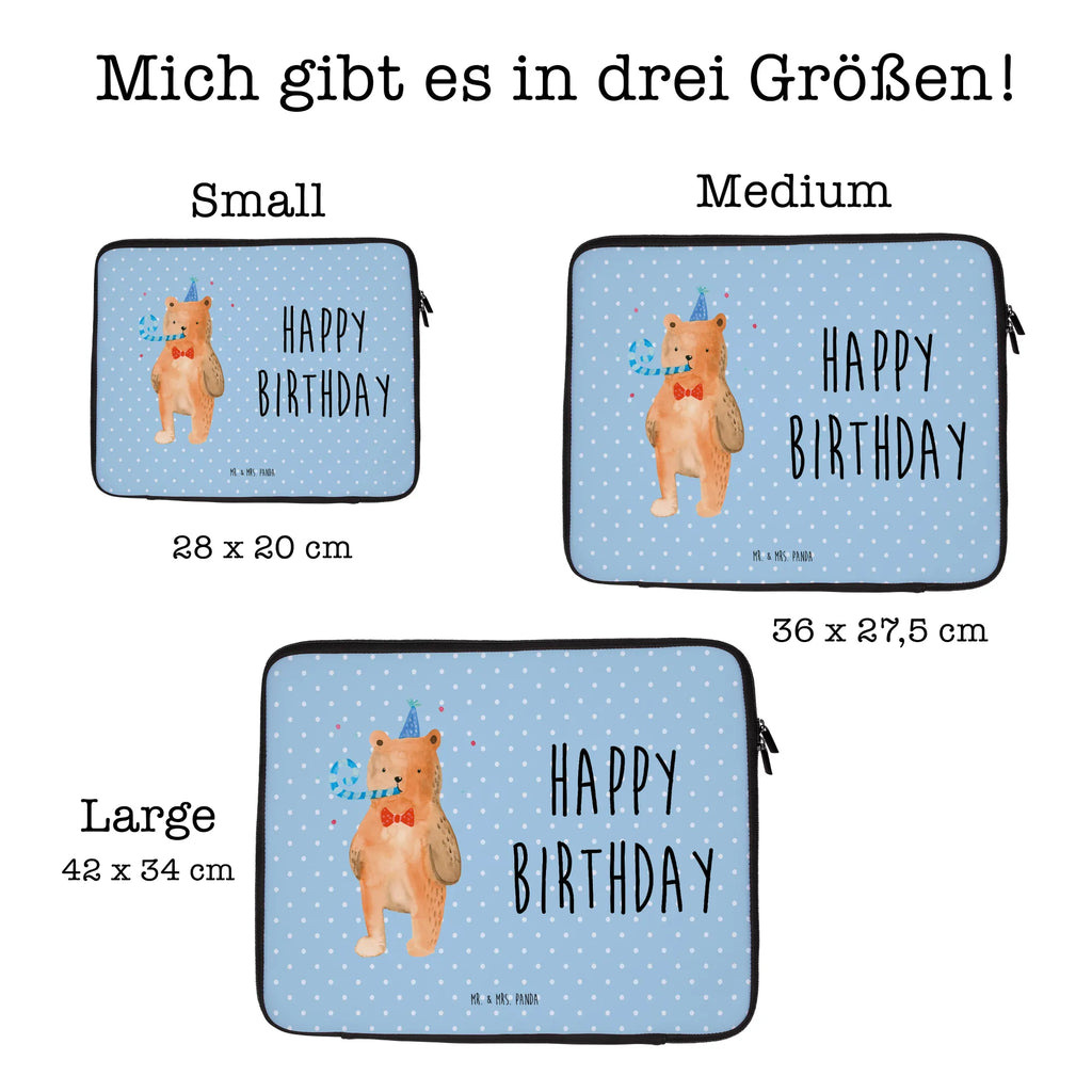 Notebook Tasche Bär Geburtstag Notebook Tasche, Laptop, Computertasche, Tasche, Notebook-Tasche, Notebook-Reisehülle, Notebook Schutz, Bär, Teddy, Teddybär, Happy Birthday, Alles Gute, Glückwunsch, Geburtstag