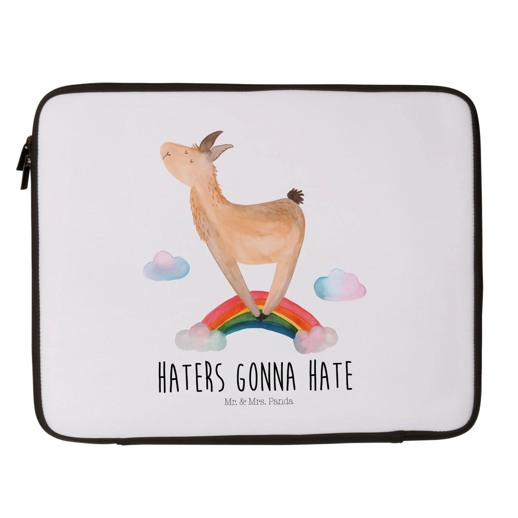 Notebook Tasche Lama Regenbogen Notebook Tasche, Laptop, Computertasche, Tasche, Notebook-Tasche, Notebook-Reisehülle, Notebook Schutz, Lama, Alpaka, Lamas, Regenbogen, Haters gonna hate, Haters, Selbstständig, Außenseiter, Schule, Abi, Hobby, Wolkenland, Freiheit