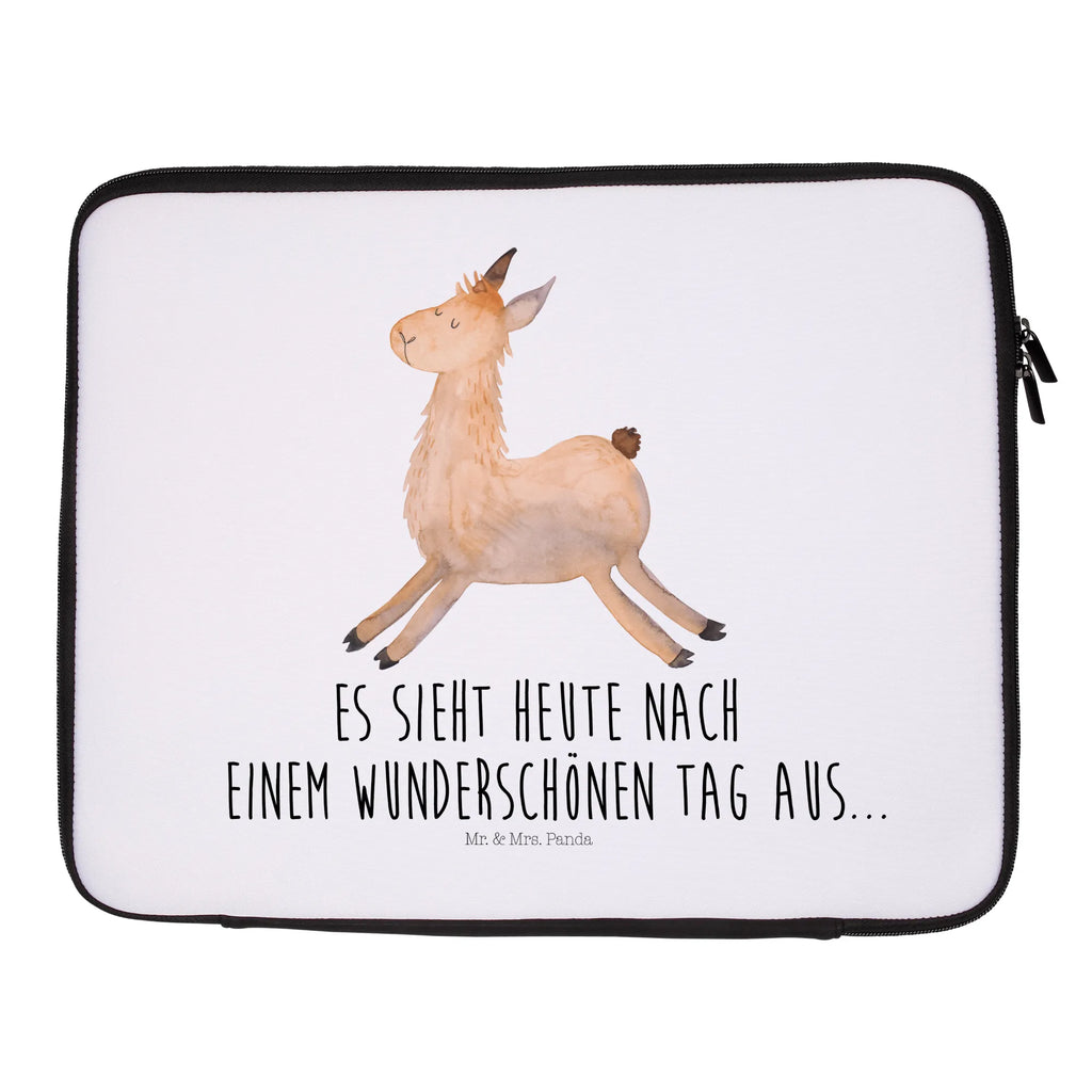 Notebook Tasche Lama springend Notebook Tasche, Laptop, Computertasche, Tasche, Notebook-Tasche, Notebook-Reisehülle, Notebook Schutz, Lama, Alpaka, Lamas, Lieblingstag, Happy day, fröhlich, Glück, Freundin, Liebeskummer, Neustart, guten Morgen, Start, Prüfung, Abitur