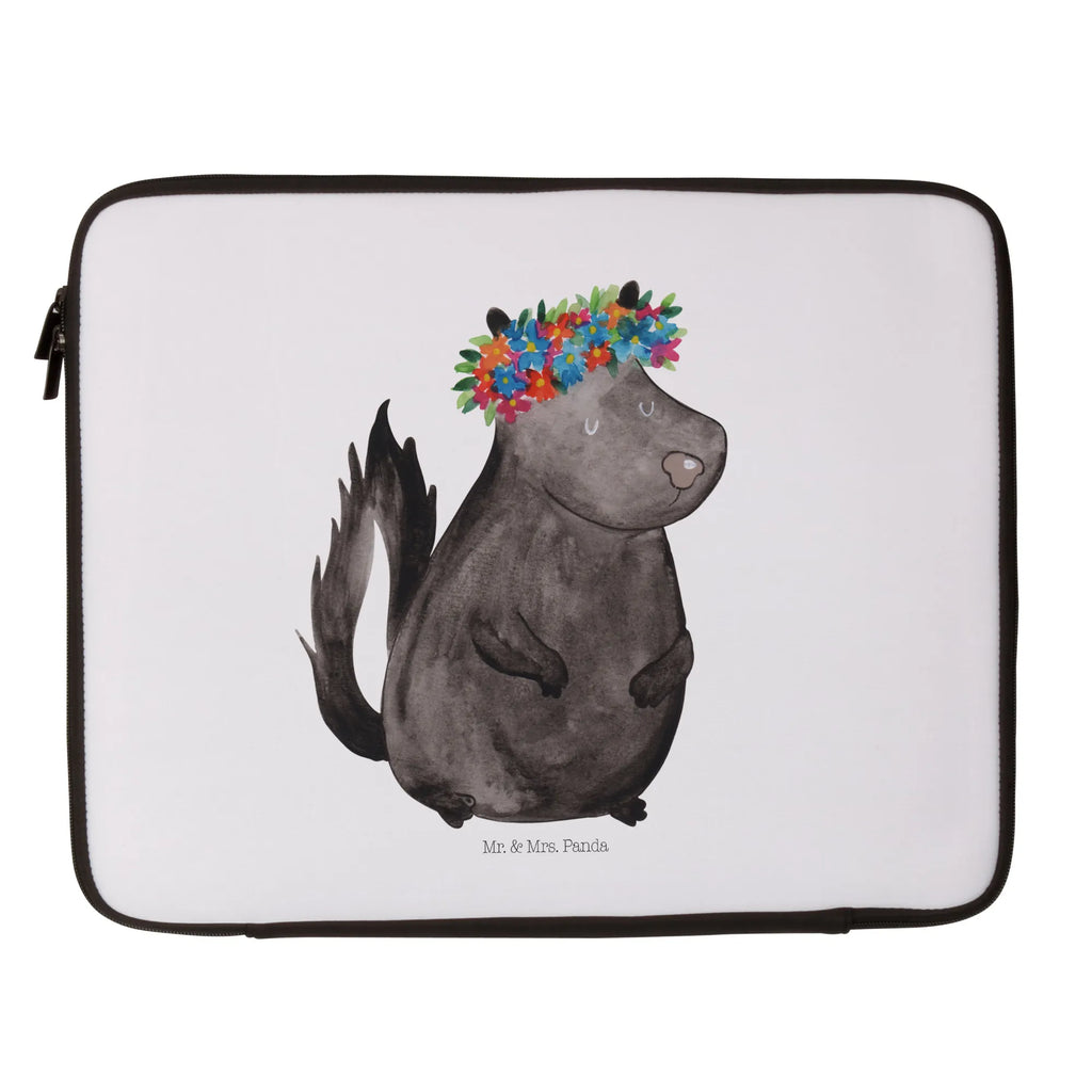 Notebook Tasche Stinktier Mädchen Notebook Tasche, Laptop, Computertasche, Tasche, Notebook-Tasche, Notebook-Reisehülle, Notebook Schutz, Stinktier, Skunk, Wildtier, Raubtier, Stinker, Stinki, Yoga, Namaste, Lebe, Liebe, Lache