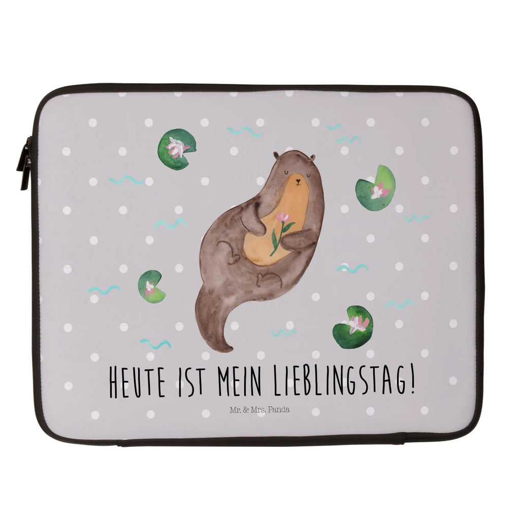 Notebook Tasche Otter Seerose Notebook Tasche, Laptop, Computertasche, Tasche, Notebook-Tasche, Notebook-Reisehülle, Notebook Schutz, Otter, Fischotter, Seeotter, Otter Seeotter See Otter