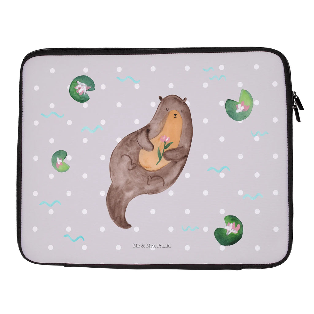 Notebook Tasche Otter Seerose Notebook Tasche, Laptop, Computertasche, Tasche, Notebook-Tasche, Notebook-Reisehülle, Notebook Schutz, Otter, Fischotter, Seeotter, Otter Seeotter See Otter