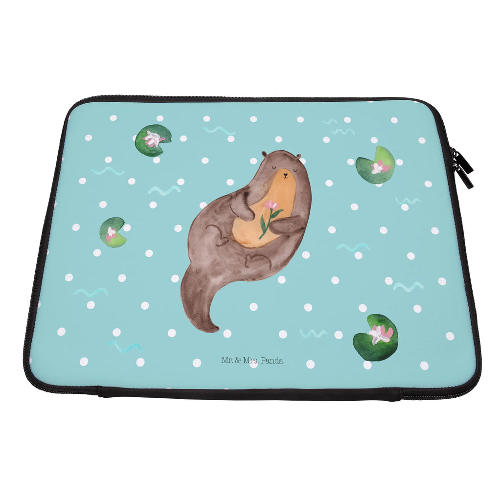 Notebook Tasche Otter Seerose Notebook Tasche, Laptop, Computertasche, Tasche, Notebook-Tasche, Notebook-Reisehülle, Notebook Schutz, Otter, Fischotter, Seeotter, Otter Seeotter See Otter