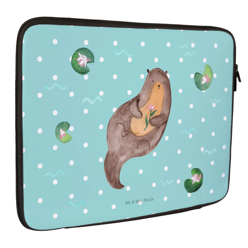 Notebook Tasche Otter Seerose Notebook Tasche, Laptop, Computertasche, Tasche, Notebook-Tasche, Notebook-Reisehülle, Notebook Schutz, Otter, Fischotter, Seeotter, Otter Seeotter See Otter