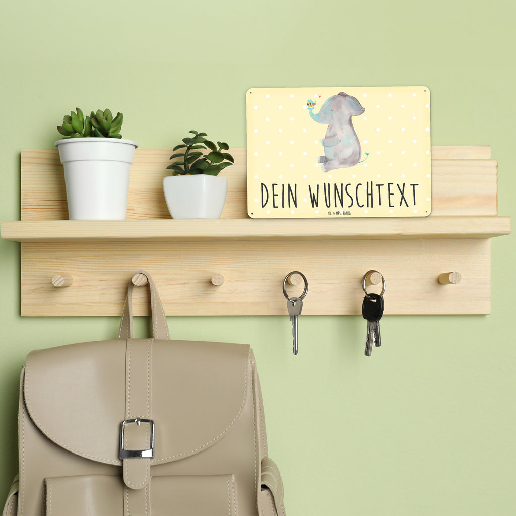 Personalisiertes Blechschild Elefant & Biene Blechschild, Metallschild, Geschenk Schild, Schild, Magnet-Metall-Schild, Deko Schild, Wandschild, Wand-Dekoration, Türschild, Tiermotive, Gute Laune, lustige Sprüche, Tiere, Elefant, Biene, Liebe, Liebesbeweis, Jahrestag, Liebesgeschenk, Heiratsantrag, Hochzeitsgeschenk, Liebesspruch