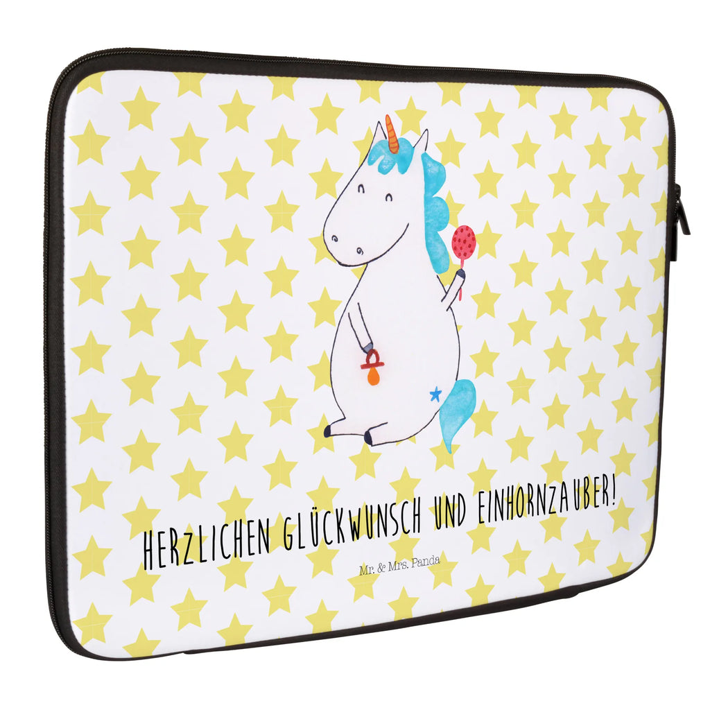 Notebook Tasche Einhorn Baby Notebook Tasche, Laptop, Computertasche, Tasche, Notebook-Tasche, Notebook-Reisehülle, Notebook Schutz, Einhorn, Einhörner, Einhorn Deko, Pegasus, Unicorn, Mutter, Geburt, Geburtstag, erstes Kind, Baby, Babyglück, Nachwuchs, Eltern, Party, Kind, Schnuller