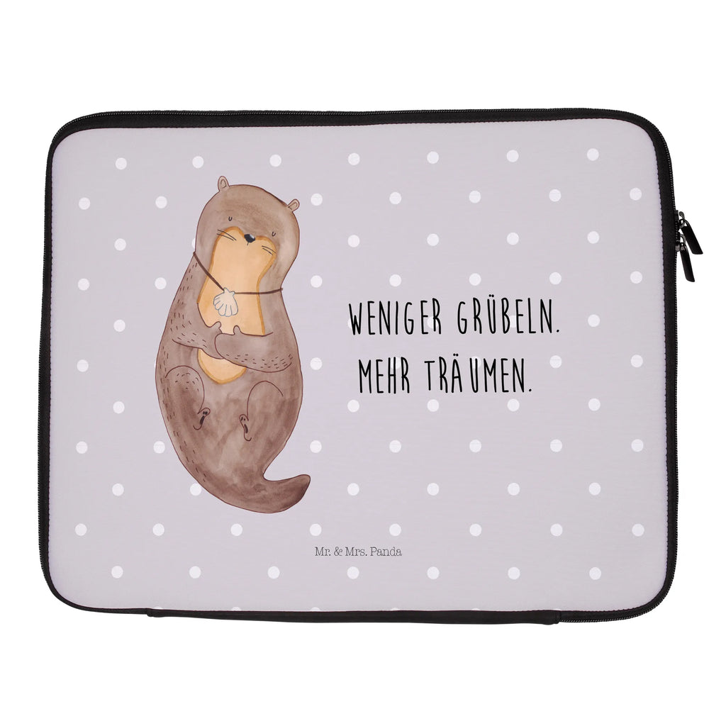 Notebook Tasche Otter Muschel Notebook Tasche, Laptop, Computertasche, Tasche, Notebook-Tasche, Notebook-Reisehülle, Notebook Schutz, Otter, Fischotter, Seeotter, Otterliebe, grübeln, träumen, Motivation, Tagträumen, Büro