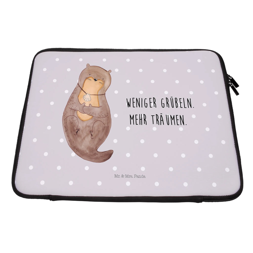 Notebook Tasche Otter Muschel Notebook Tasche, Laptop, Computertasche, Tasche, Notebook-Tasche, Notebook-Reisehülle, Notebook Schutz, Otter, Fischotter, Seeotter, Otterliebe, grübeln, träumen, Motivation, Tagträumen, Büro