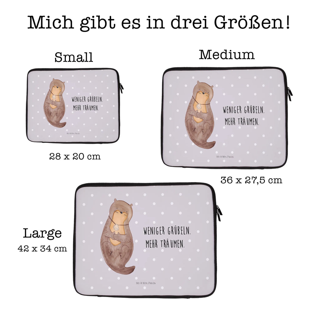 Notebook Tasche Otter Muschel Notebook Tasche, Laptop, Computertasche, Tasche, Notebook-Tasche, Notebook-Reisehülle, Notebook Schutz, Otter, Fischotter, Seeotter, Otterliebe, grübeln, träumen, Motivation, Tagträumen, Büro