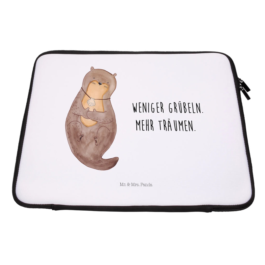 Notebook Tasche Otter Muschel Notebook Tasche, Laptop, Computertasche, Tasche, Notebook-Tasche, Notebook-Reisehülle, Notebook Schutz, Otter, Fischotter, Seeotter, Otterliebe, grübeln, träumen, Motivation, Tagträumen, Büro