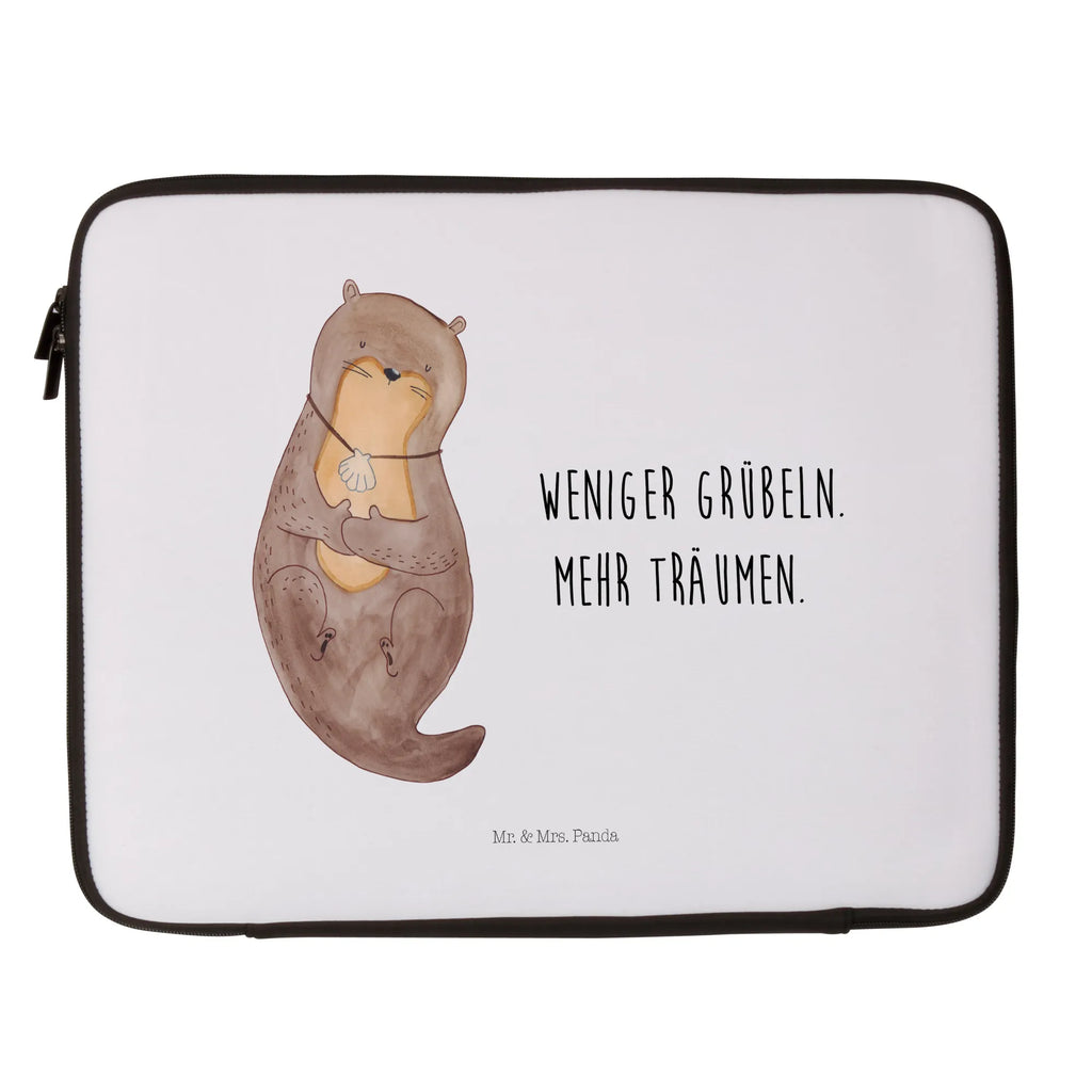 Notebook Tasche Otter Muschel Notebook Tasche, Laptop, Computertasche, Tasche, Notebook-Tasche, Notebook-Reisehülle, Notebook Schutz, Otter, Fischotter, Seeotter, Otterliebe, grübeln, träumen, Motivation, Tagträumen, Büro