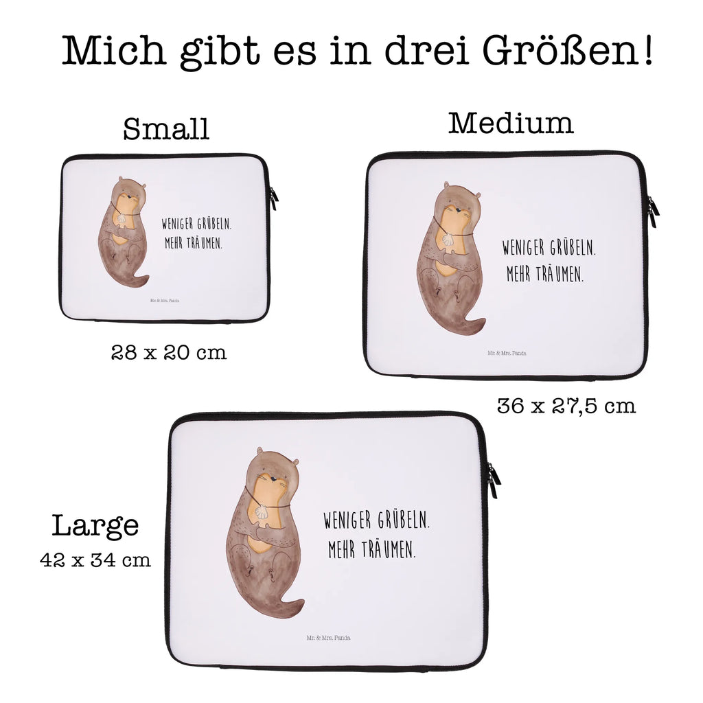 Notebook Tasche Otter Muschel Notebook Tasche, Laptop, Computertasche, Tasche, Notebook-Tasche, Notebook-Reisehülle, Notebook Schutz, Otter, Fischotter, Seeotter, Otterliebe, grübeln, träumen, Motivation, Tagträumen, Büro