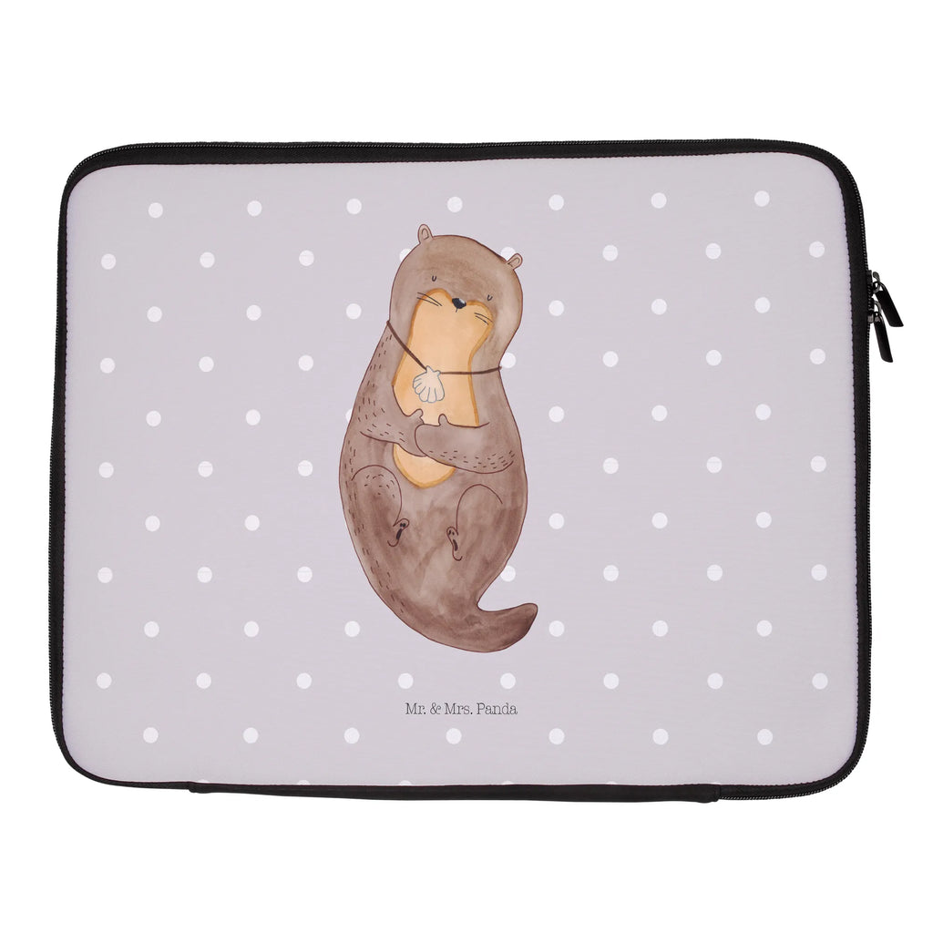 Notebook Tasche Otter Muschel Notebook Tasche, Laptop, Computertasche, Tasche, Notebook-Tasche, Notebook-Reisehülle, Notebook Schutz, Otter, Fischotter, Seeotter, Otterliebe, grübeln, träumen, Motivation, Tagträumen, Büro