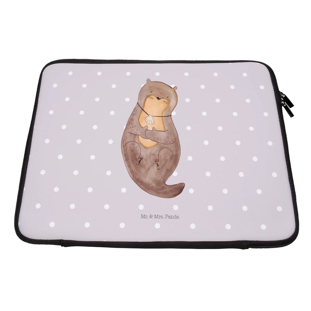 Notebook Tasche Otter Muschel Notebook Tasche, Laptop, Computertasche, Tasche, Notebook-Tasche, Notebook-Reisehülle, Notebook Schutz, Otter, Fischotter, Seeotter, Otterliebe, grübeln, träumen, Motivation, Tagträumen, Büro