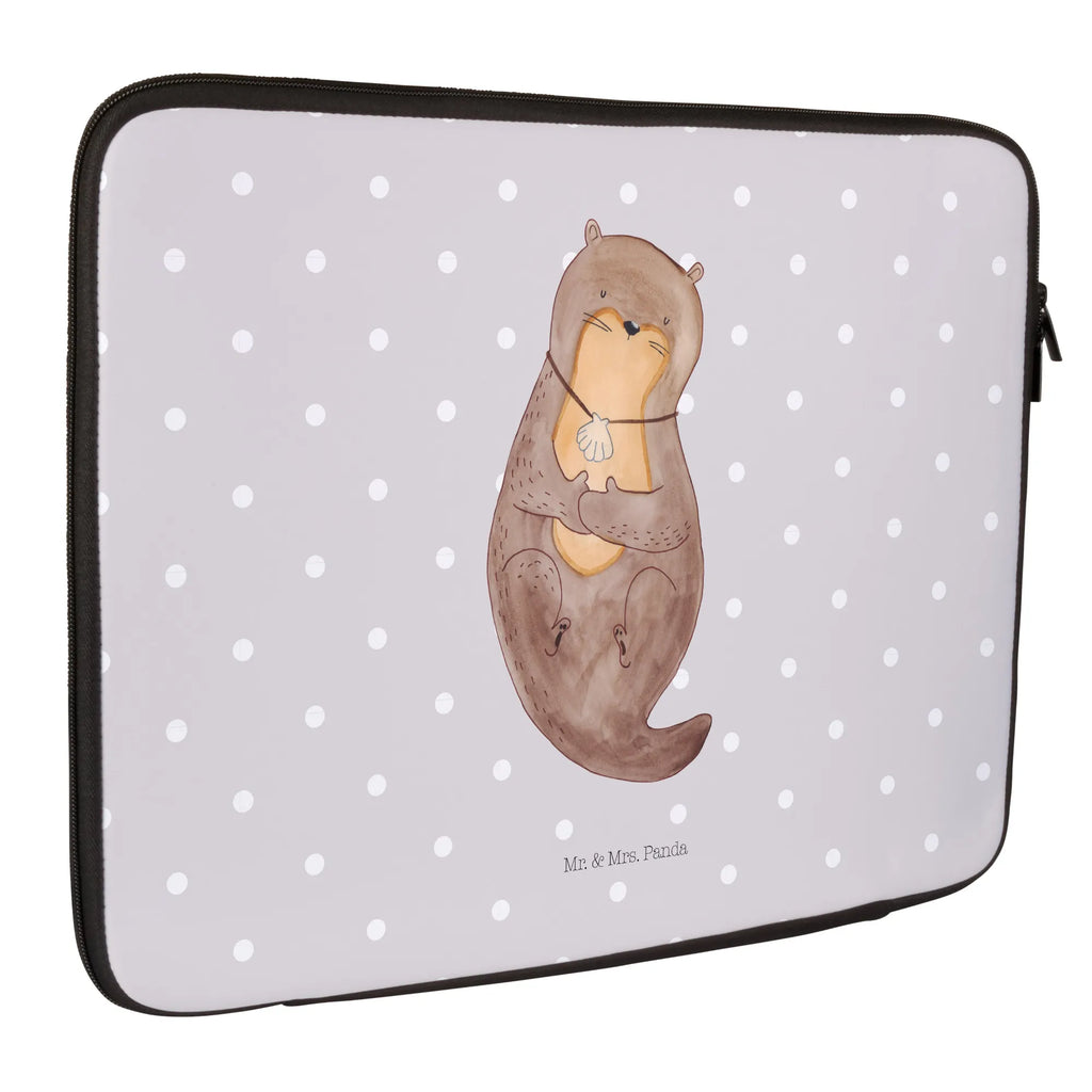 Notebook Tasche Otter Muschel Notebook Tasche, Laptop, Computertasche, Tasche, Notebook-Tasche, Notebook-Reisehülle, Notebook Schutz, Otter, Fischotter, Seeotter, Otterliebe, grübeln, träumen, Motivation, Tagträumen, Büro