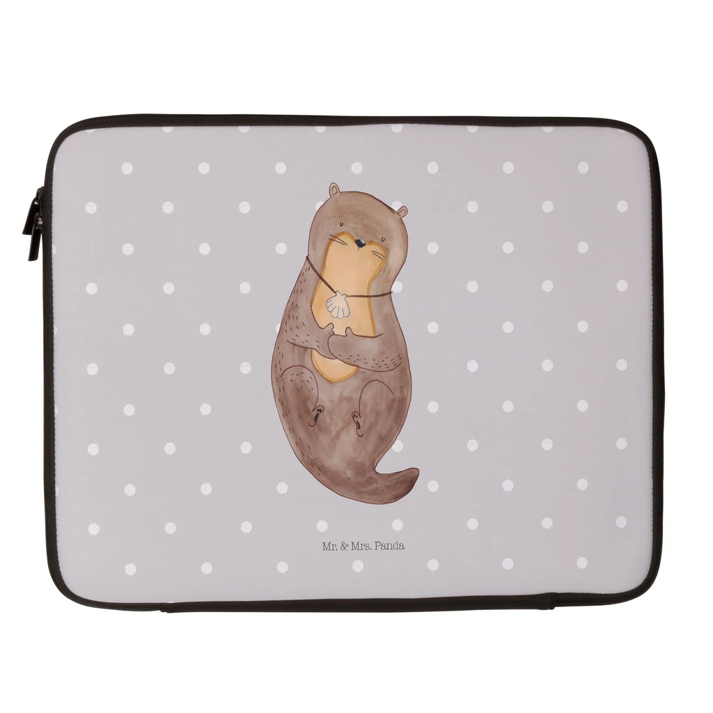 Notebook Tasche Otter Muschel Notebook Tasche, Laptop, Computertasche, Tasche, Notebook-Tasche, Notebook-Reisehülle, Notebook Schutz, Otter, Fischotter, Seeotter, Otterliebe, grübeln, träumen, Motivation, Tagträumen, Büro