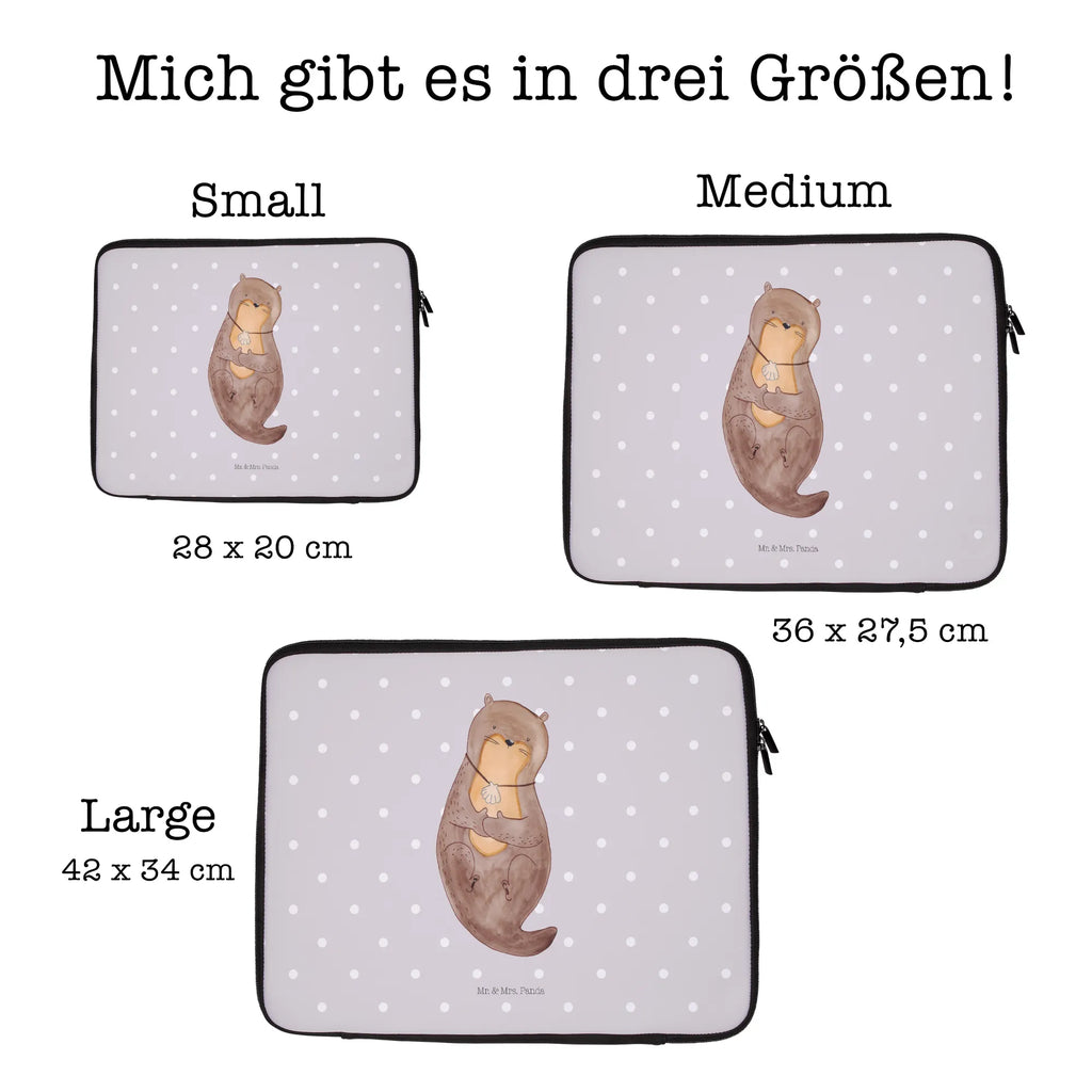 Notebook Tasche Otter Muschel Notebook Tasche, Laptop, Computertasche, Tasche, Notebook-Tasche, Notebook-Reisehülle, Notebook Schutz, Otter, Fischotter, Seeotter, Otterliebe, grübeln, träumen, Motivation, Tagträumen, Büro