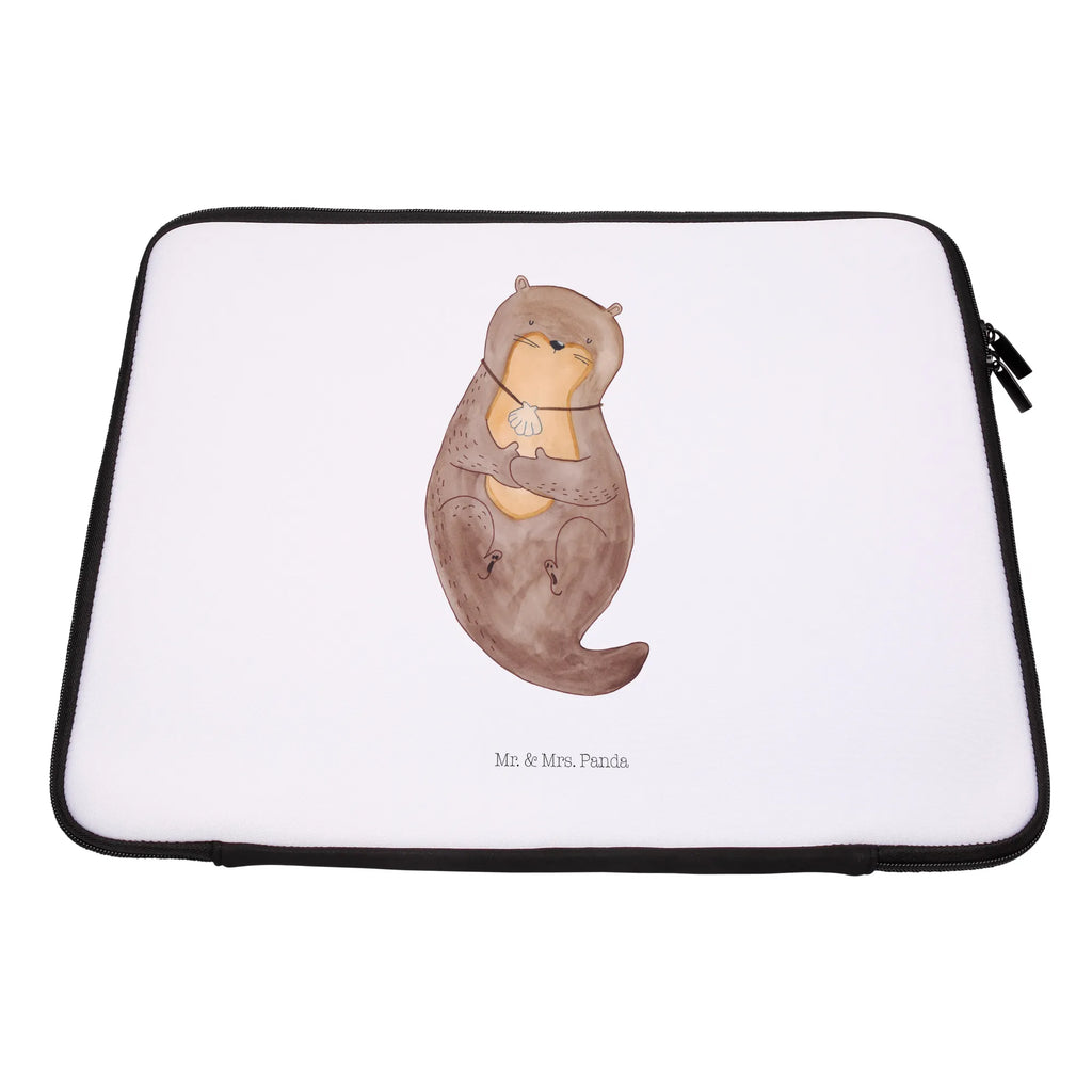 Notebook Tasche Otter Muschel Notebook Tasche, Laptop, Computertasche, Tasche, Notebook-Tasche, Notebook-Reisehülle, Notebook Schutz, Otter, Fischotter, Seeotter, Otterliebe, grübeln, träumen, Motivation, Tagträumen, Büro