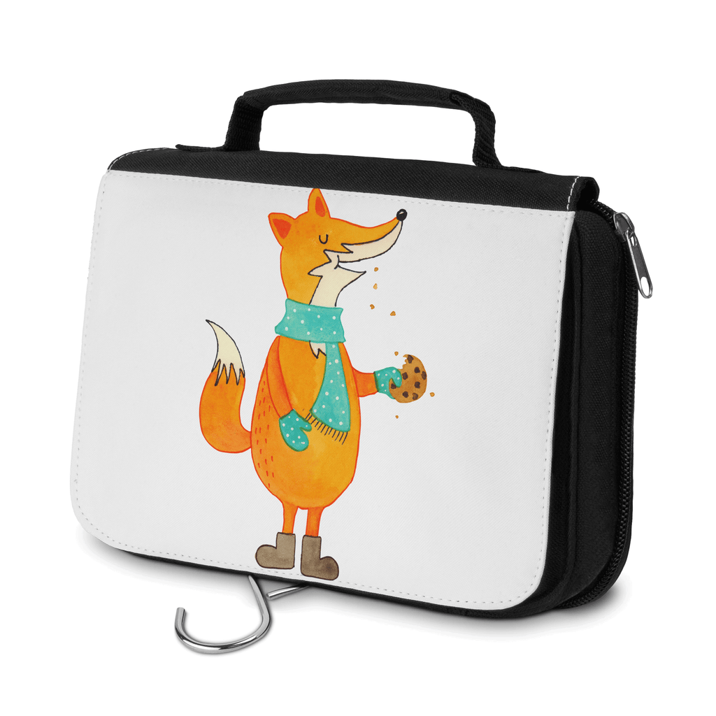 Kulturbeutel Fuchs Keks Kulturbeutel, Zum Aufhängen, Waschtasche, Kosmetiktasche, Damen, Herren, Aufbewahrungstasche, Schminktasche, Kosmetikbeutel, Organizer, Kulturtasche, Schminkutensil, Fuchs, Füchse, Backen Spruch, Kekse, Winter, Weihnachtszeit, Plätzchen, Liebe, Küche Deko