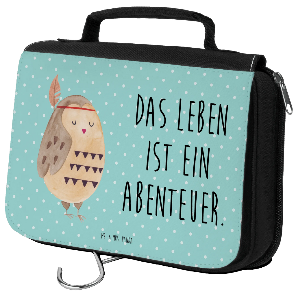 Kulturbeutel Eule Federschmuck Kulturbeutel, Zum Aufhängen, Waschtasche, Kosmetiktasche, Damen, Herren, Aufbewahrungstasche, Schminktasche, Kosmetikbeutel, Organizer, Kulturtasche, Schminkutensil, Eule, Eule Deko, Owl, Das Leben ist ein Abenteuer, Reisespruch, Federschmuck, Dekoration