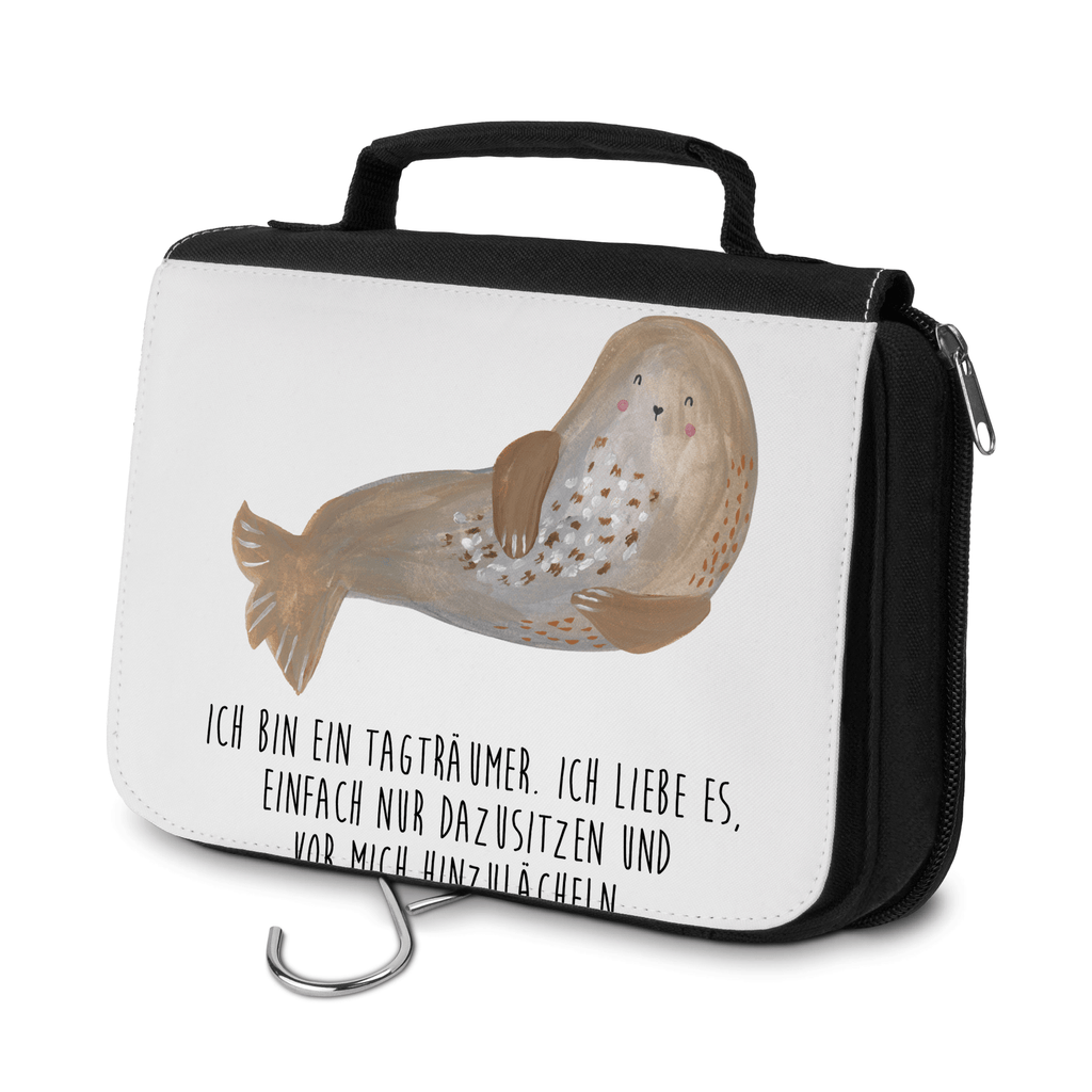 Kulturbeutel Robbe Lachen Kulturbeutel, Zum Aufhängen, Waschtasche, Kosmetiktasche, Damen, Herren, Aufbewahrungstasche, Schminktasche, Kosmetikbeutel, Organizer, Kulturtasche, Schminkutensil, Tiermotive, Gute Laune, lustige Sprüche, Tiere, Robbe, Robben, Seehund, Strand, Meerestier, Ostsee, Nordsee