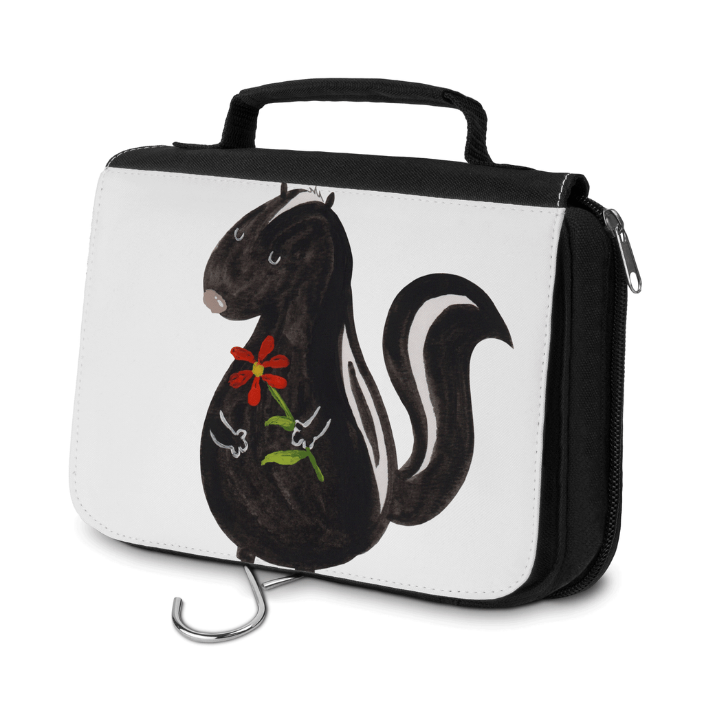 Kulturbeutel Stinktier Blume Kulturbeutel, Zum Aufhängen, Waschtasche, Kosmetiktasche, Damen, Herren, Aufbewahrungstasche, Schminktasche, Kosmetikbeutel, Organizer, Kulturtasche, Schminkutensil, Stinktier, Skunk, Wildtier, Raubtier, Stinker, Stinki, Tagträumer, verträumt, Dreams, Träume