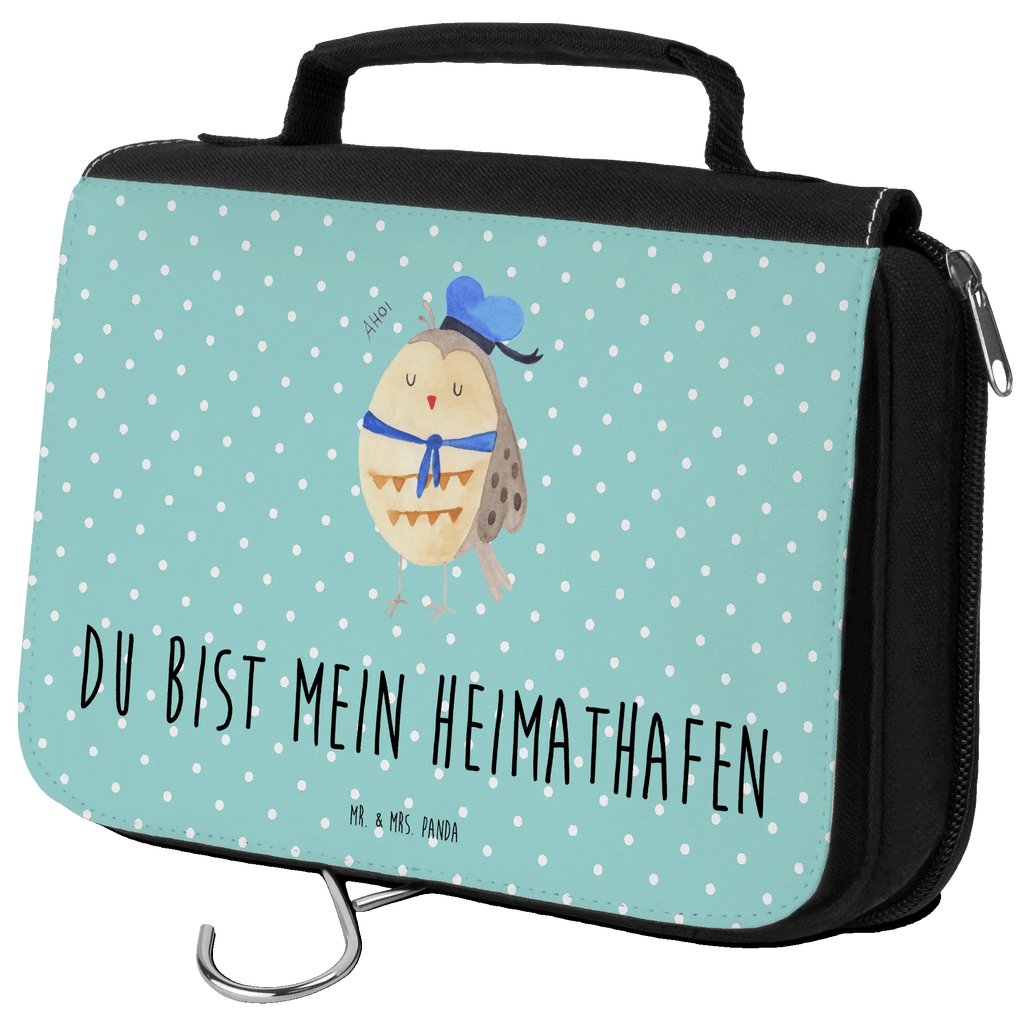 Kulturbeutel Eule Matrose Kulturbeutel, Zum Aufhängen, Waschtasche, Kosmetiktasche, Damen, Herren, Aufbewahrungstasche, Schminktasche, Kosmetikbeutel, Organizer, Kulturtasche, Schminkutensil, Eule, Eule Spruch, Eule Deko, Owl, Wortspiel lustig, Matrose, Freundin, Ehe, Seefahrer, Heimathafen, Hochzeitstag Geschenk