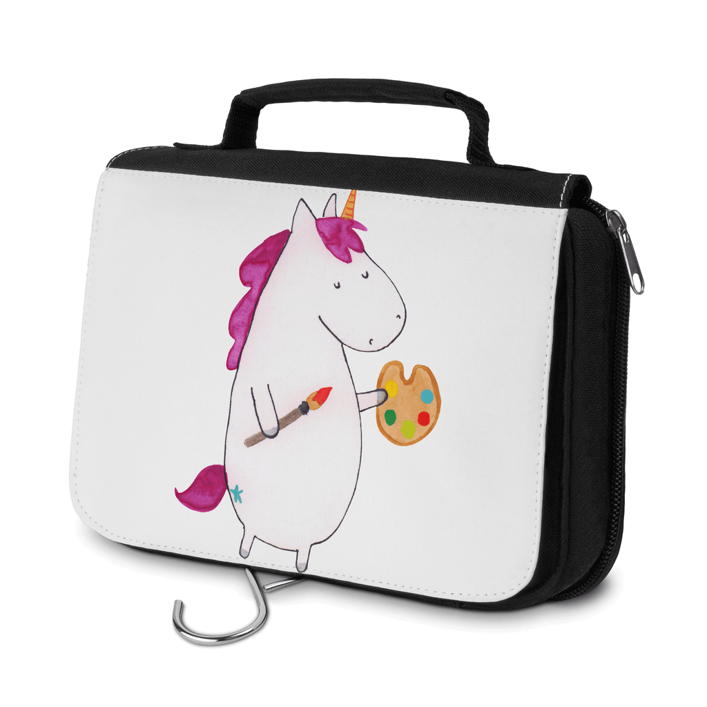 Kulturbeutel Einhorn Künstler Kulturbeutel, Zum Aufhängen, Waschtasche, Kosmetiktasche, Damen, Herren, Aufbewahrungstasche, Schminktasche, Kosmetikbeutel, Organizer, Kulturtasche, Schminkutensil, Einhorn, Einhörner, Einhorn Deko, Pegasus, Unicorn, Englisch, Künstler, Artist, Malen, Zeichnen, Welt, Farbe, Stift, Pinsel, Geschenk, Maler