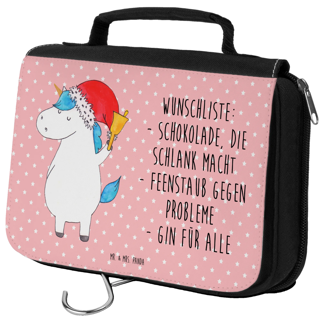 Kulturbeutel Einhorn Weihnachtsmann Kulturbeutel, Zum Aufhängen, Waschtasche, Kosmetiktasche, Damen, Herren, Aufbewahrungstasche, Schminktasche, Kosmetikbeutel, Organizer, Kulturtasche, Schminkutensil, Einhorn, Einhörner, Einhorn Deko, Unicorn, Gin, Schokolade, Schoki, Weihnachten, Weihnachtsmann, Nikolaus, Wunschzettel, Wunschliste, Feenstaub